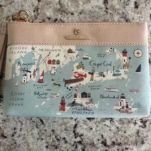 Spartina 449 "Greetings From" Scout Leather Trim Wristlet NORTHEAST HARBOR